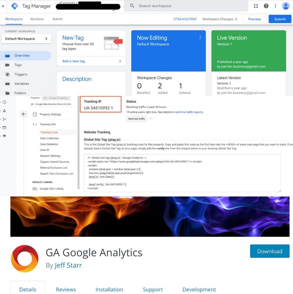 Google Analytics tracking id
